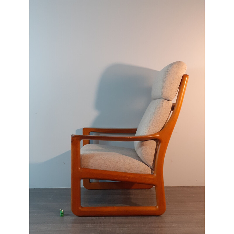 Vintage teak armchair with Ottoman by Juul Kristensen, Denmark 1970