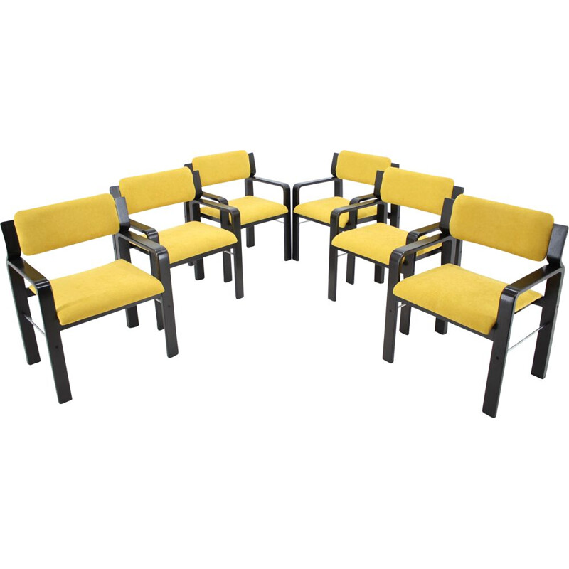 Ensemble de 6 chaises à repas vintage par Ludvik Volak 1960