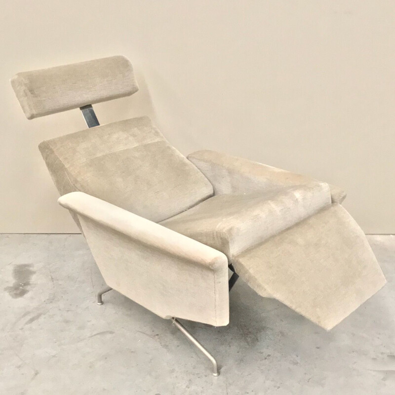 Vintage velvet lounge chair Italian 1970s