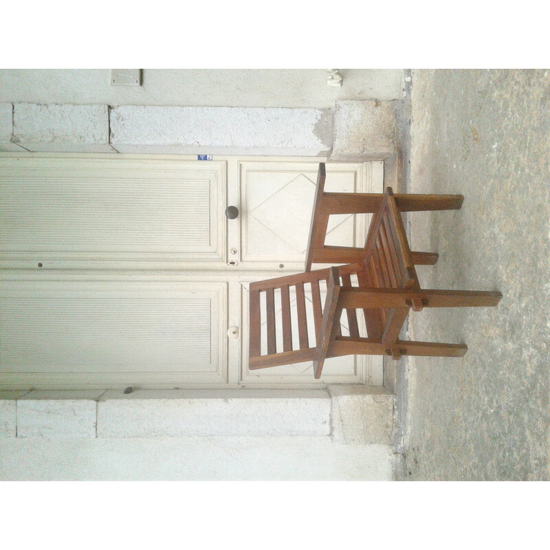 Vintage solid oak armchair