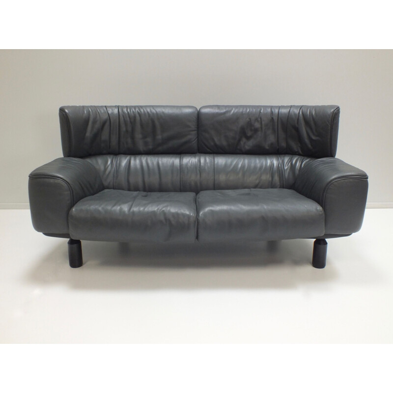 Vintage 2 seater leather sofa by Gianfranco Frattini for Cassina 1987