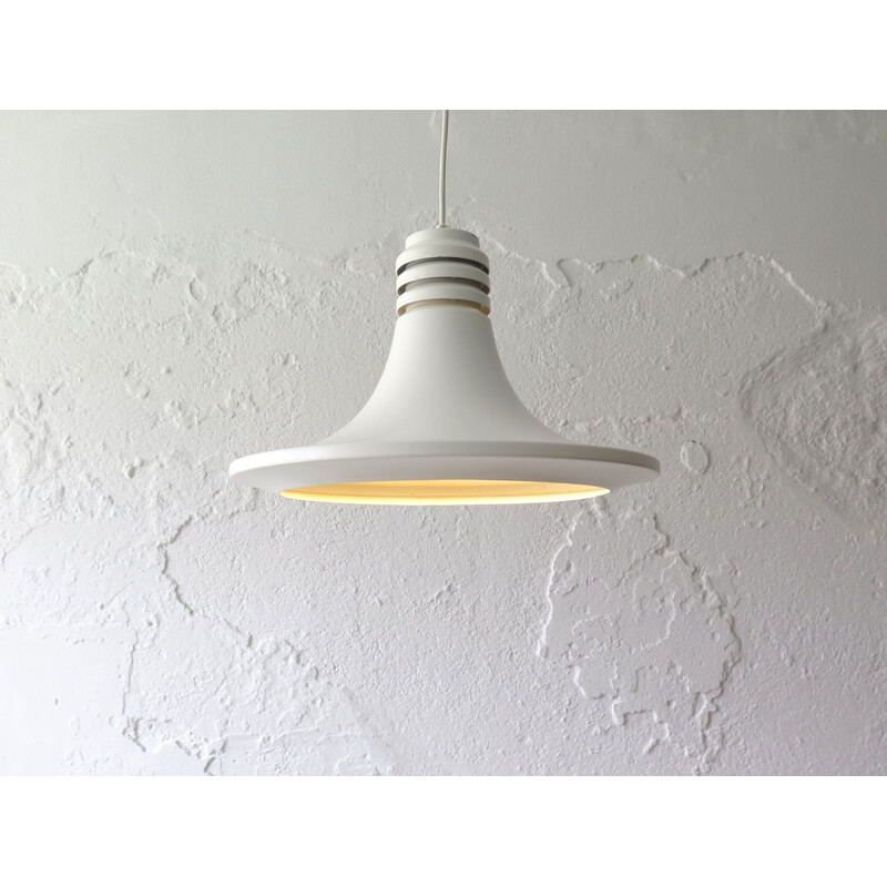 Vintage white pendant lamp Danish 1980