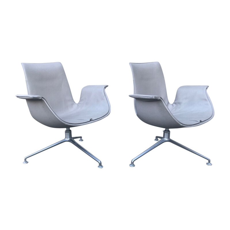 Pair of vintage FK6727 Tulip Lounge chairs by Preben Fabricius & Jørgen Kastholm for Walter Knoll 1990s