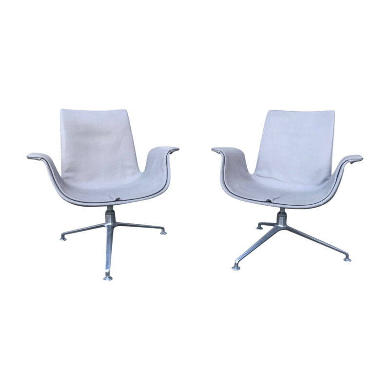 Pair of vintage FK6727 Tulip Lounge chairs by Preben Fabricius & Jørgen Kastholm for Walter Knoll 1990s