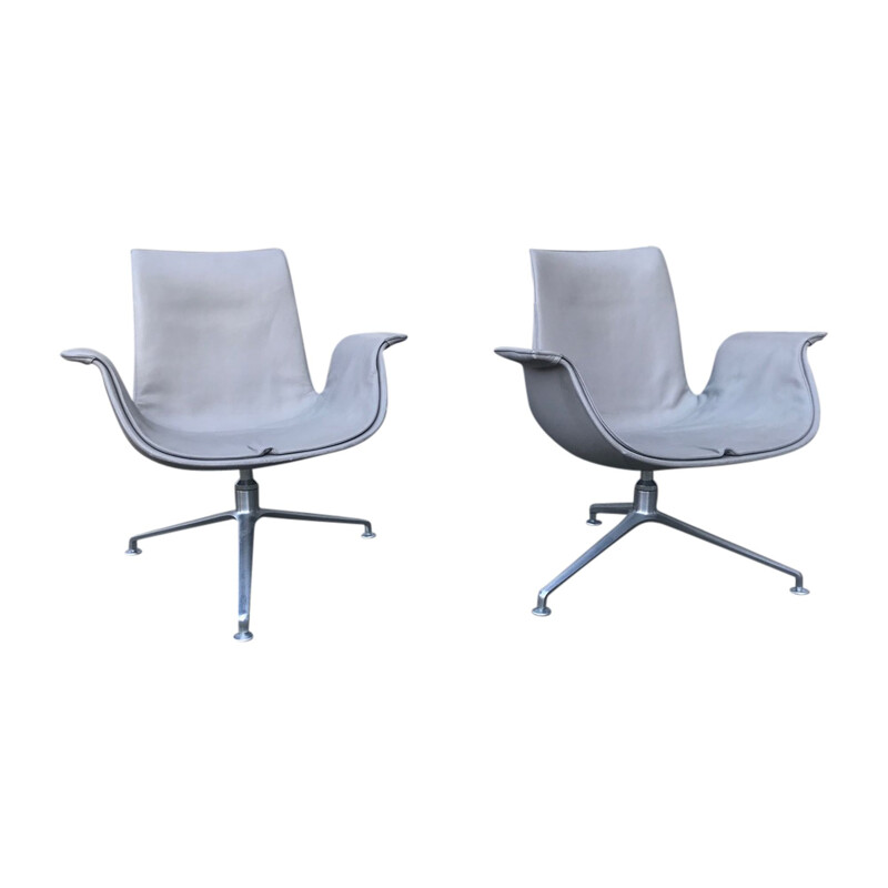 Pair of vintage FK6727 Tulip Lounge chairs by Preben Fabricius & Jørgen Kastholm for Walter Knoll 1990s