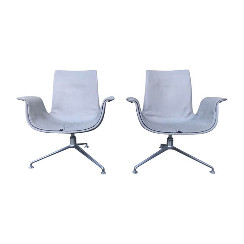 Pair of vintage FK6727 Tulip Lounge chairs by Preben Fabricius & Jørgen Kastholm for Walter Knoll 1990s