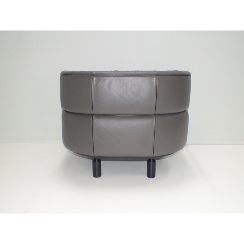 Vintage bull leather armchair by Gianfranco Frattini for Cassina 1987