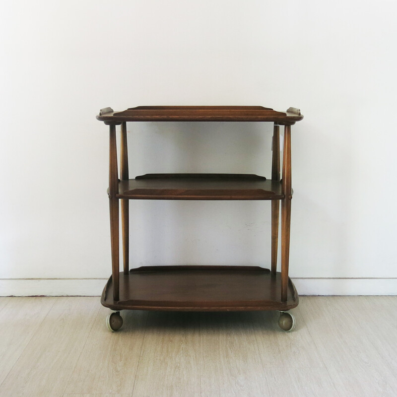 Mid-century Ercol trolley in elm wood, Lucian ERCOLANI - 1950s