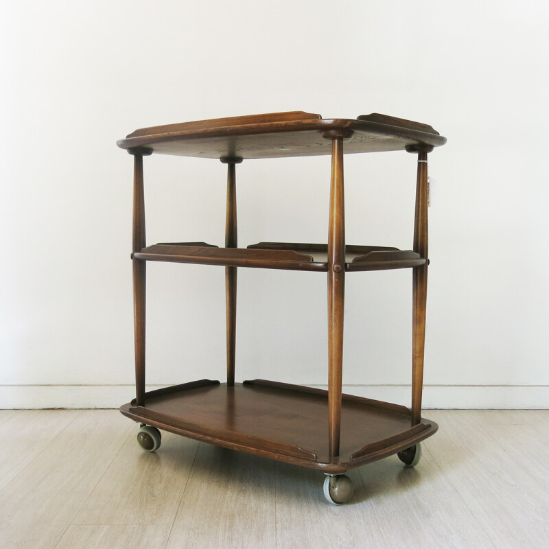 Mid-century Ercol trolley in elm wood, Lucian ERCOLANI - 1950s