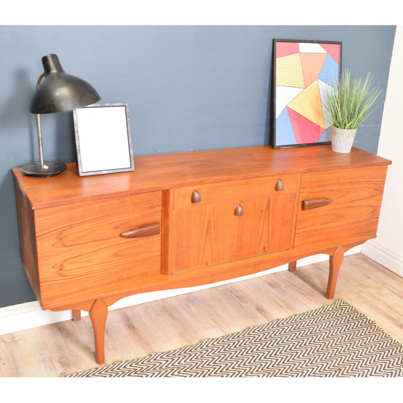 Short  vintage Teak Sideboard Cabinet 1960s