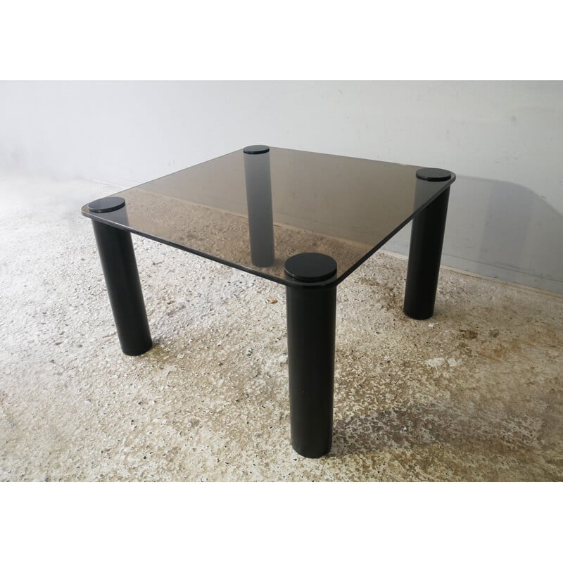 Vintage Habitat smoked glass coffee table 1980