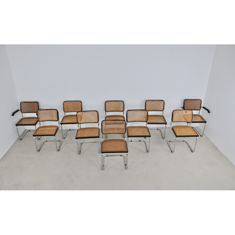 Lot de 10 fauteuils vintage  B32 par Marcel Breuer