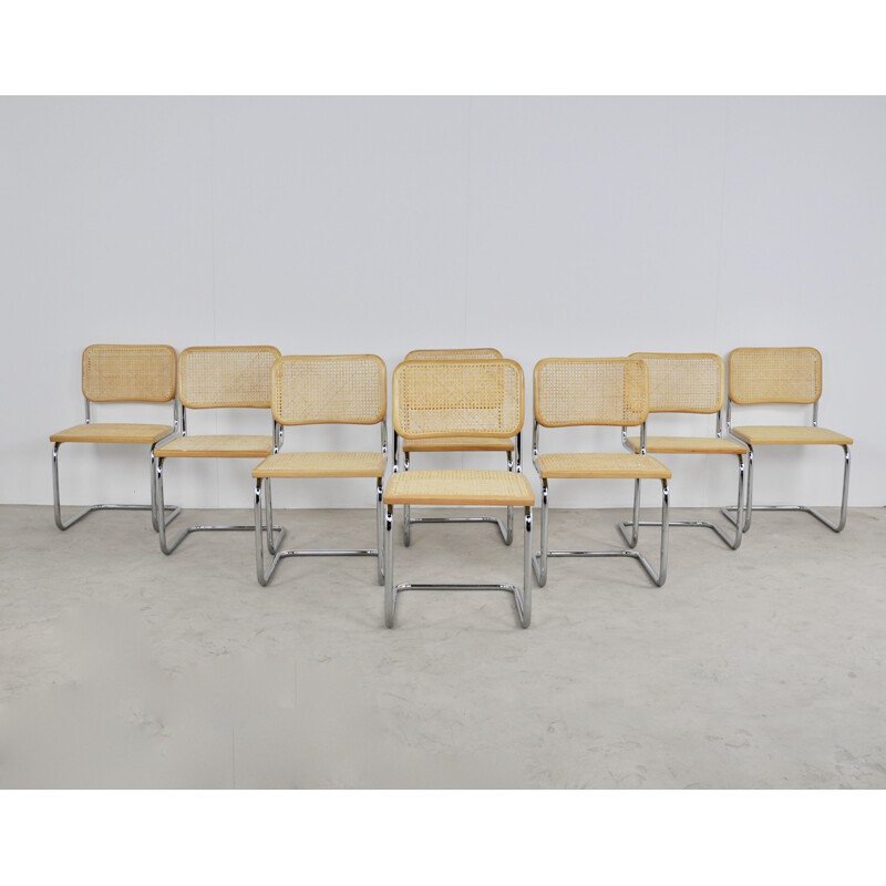 Set of 8 Vintage Dinning Chairs B32 By Marcel Breuer