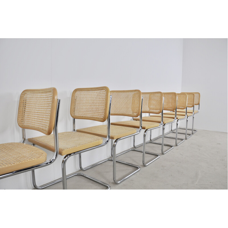 Set of 8 Vintage Dinning Chairs B32 By Marcel Breuer