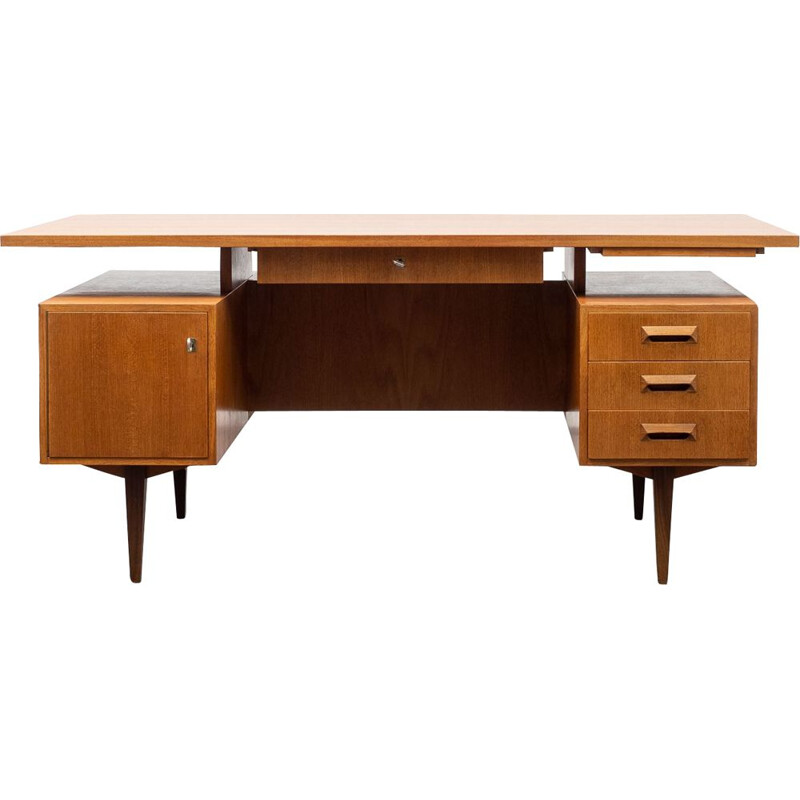 Bureau vintage en teck, deutsche Werkstätten 1960