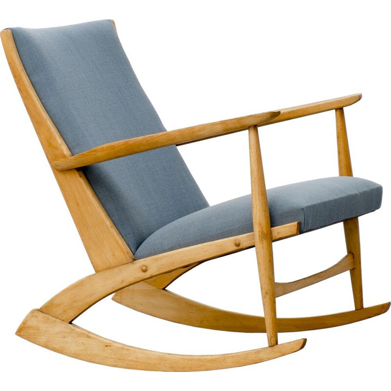 Vintage Boomerang rocking chair, by Holger Georg Jensen for Tønder Møbelværk 1950s