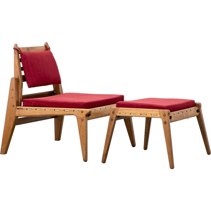 Mid-century lounge chair and ottoman from DWH 1950s