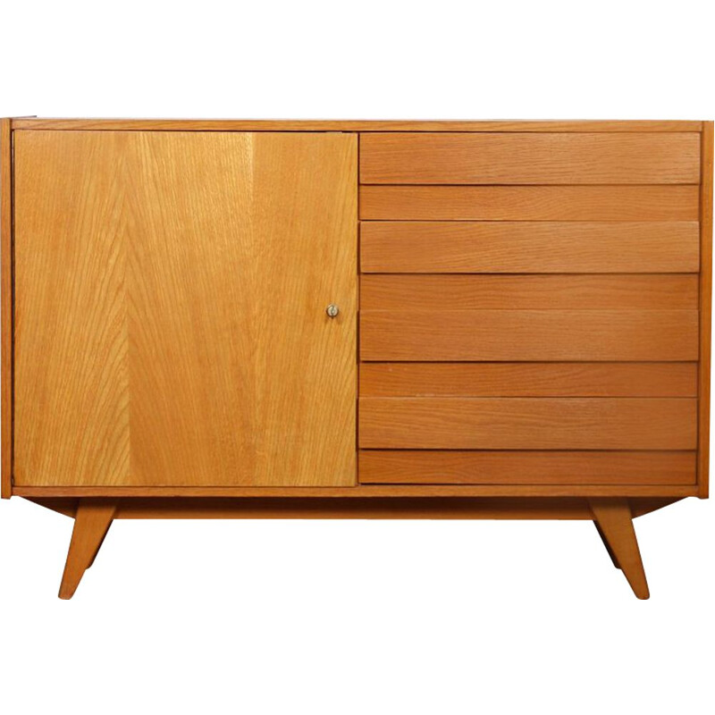 Vintage oak highboard by Jiri Jiroutek, model U-458, 1960