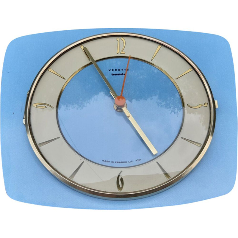 Vintage wall clock Vedette formica 1960