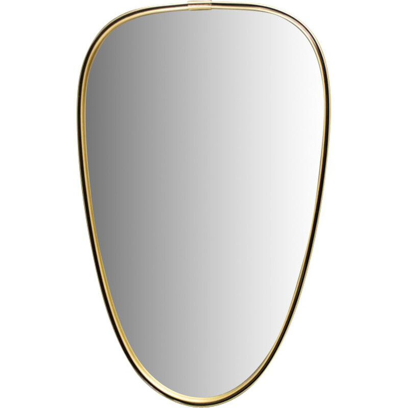 Small vintage brass mirror, Italy 1950