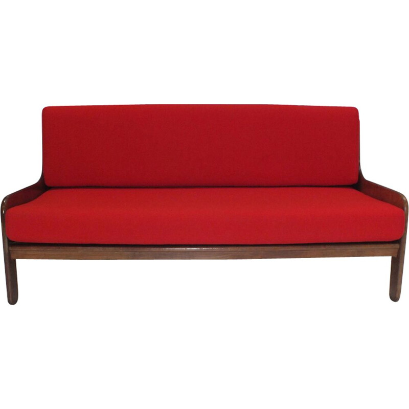 Vintage 2-seater Baronet Sofa in rosewood by Marco Zanuso for Arflex Italy 1964