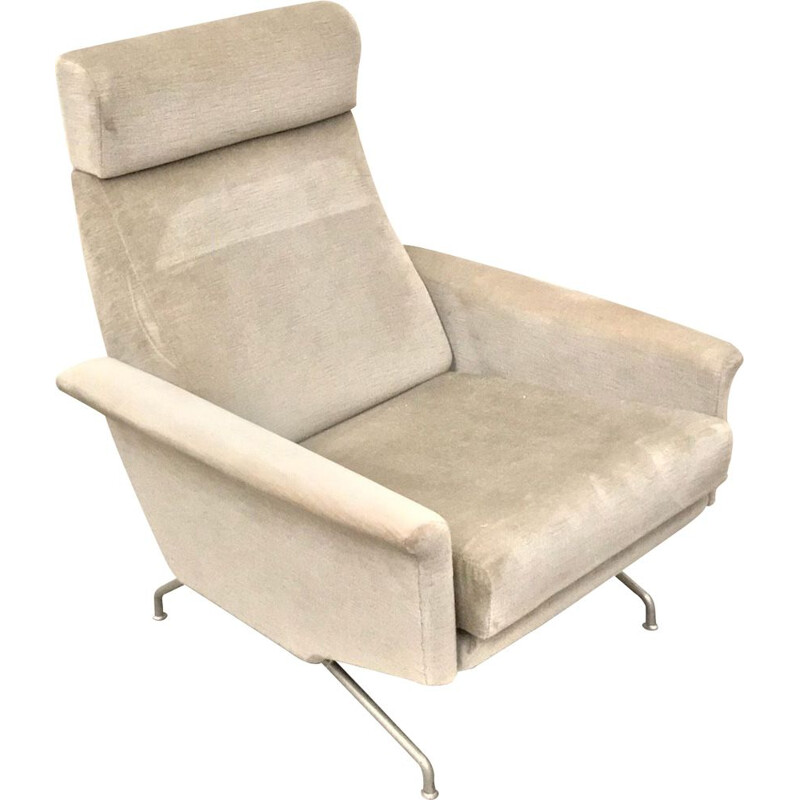 Vintage velvet lounge chair Italian 1970s