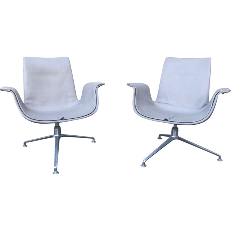 Pair of vintage FK6727 Tulip Lounge chairs by Preben Fabricius & Jørgen Kastholm for Walter Knoll 1990s