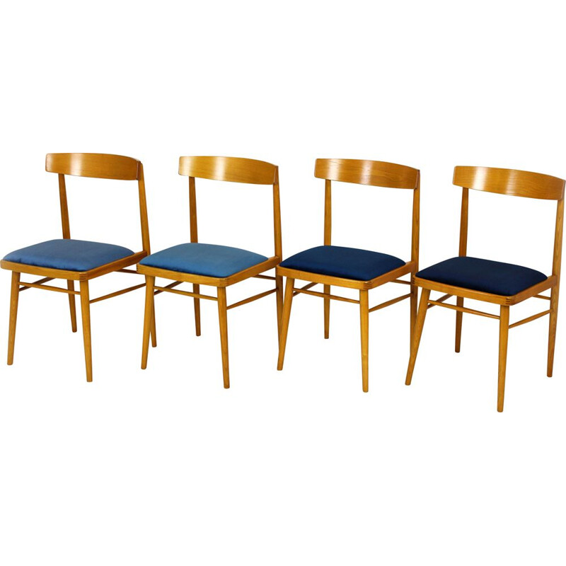 Conjunto de 4 cadeiras de cinzas TON, 1960