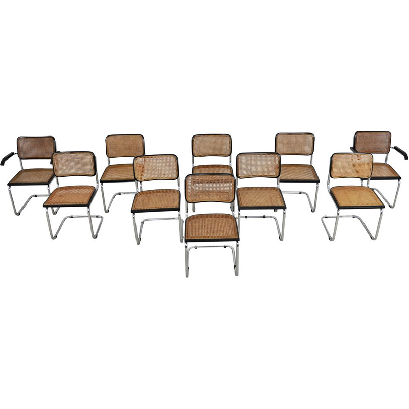 Set of 10 vintage armchairs B32 by Marcel Breuer