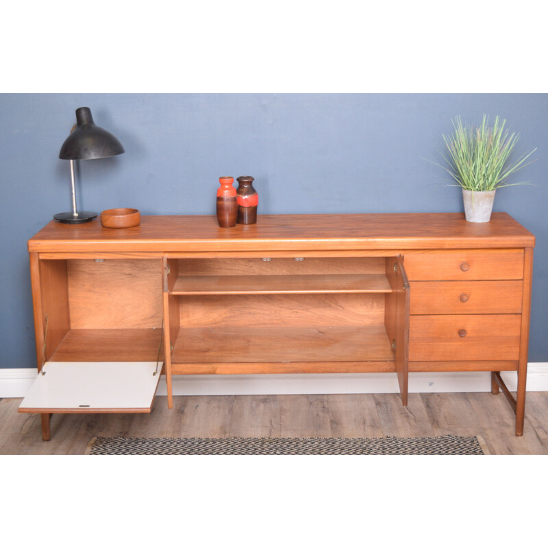 Vintage Teak  Nathan Circles Long Teak Sideboard 1960s