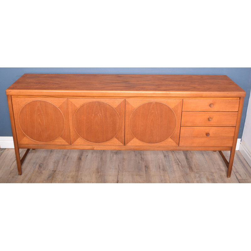 Vintage Teak  Nathan Circles Long Teak Sideboard 1960s