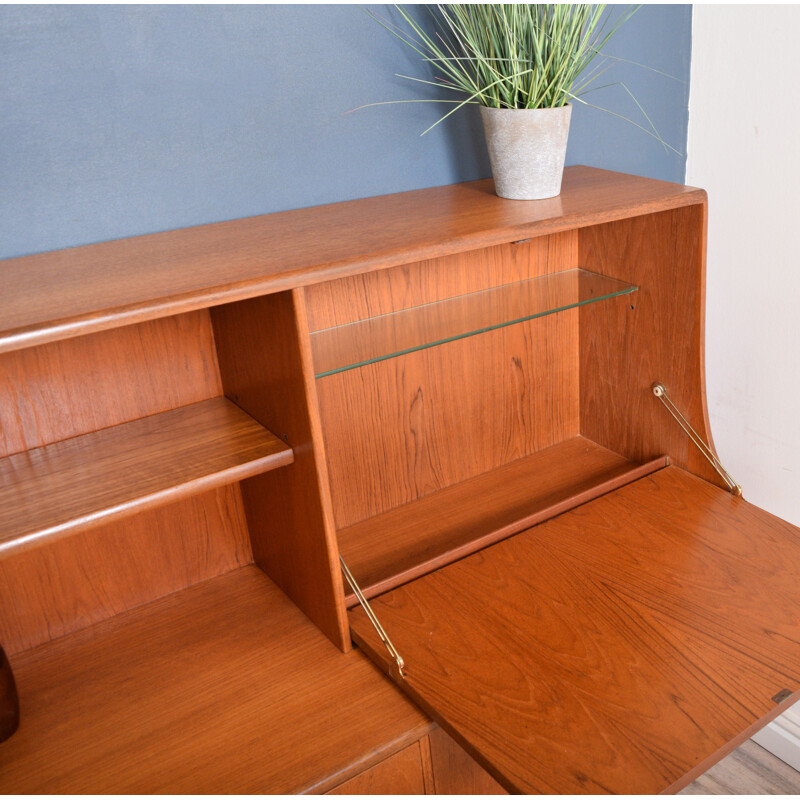 Long vintage G Plan Fresco Teak High Sideboard By Viktor Wilkins