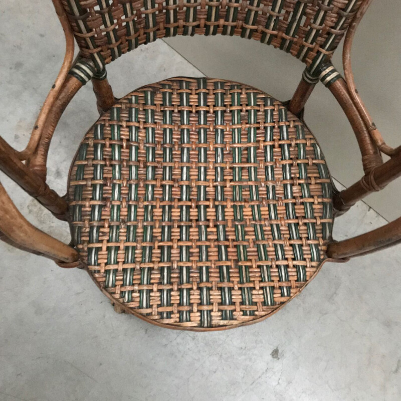 Vintage bamboe fauteuil 1930