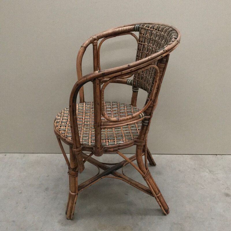 Vintage Bamboo kid's armchair 1930s