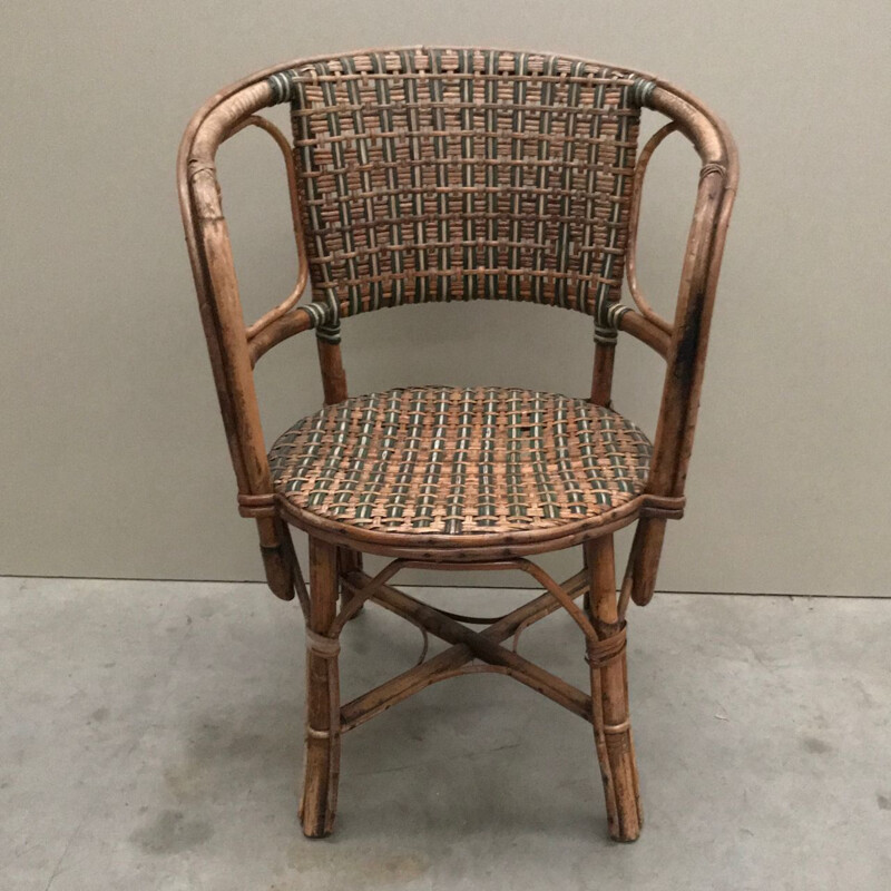 Vintage Bamboo kid's armchair 1930s