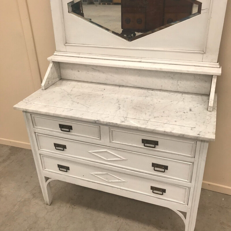 Vintage vanity with Carrara marble top