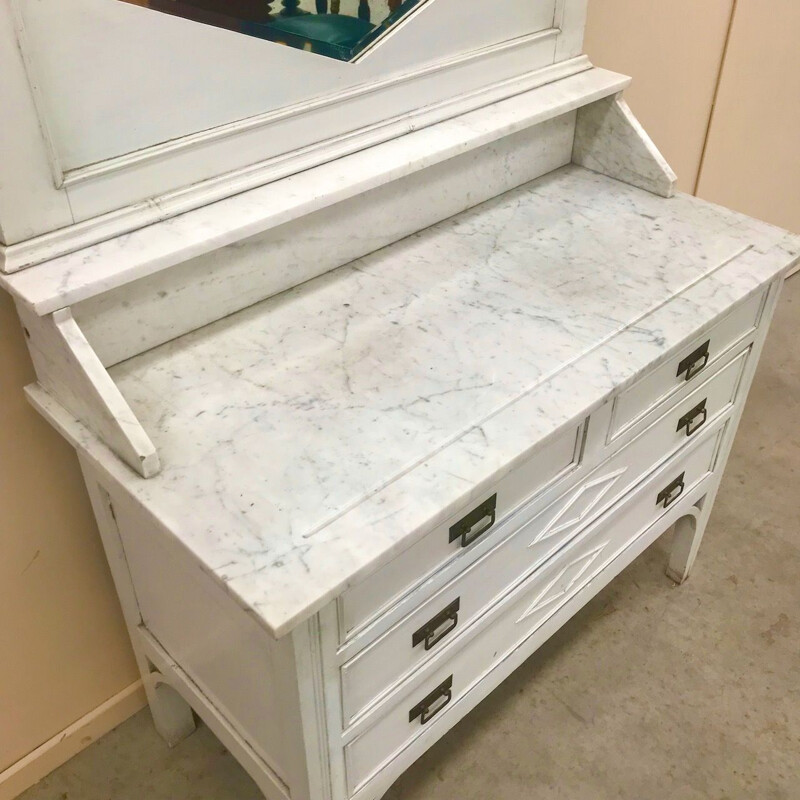 Vintage vanity with Carrara marble top