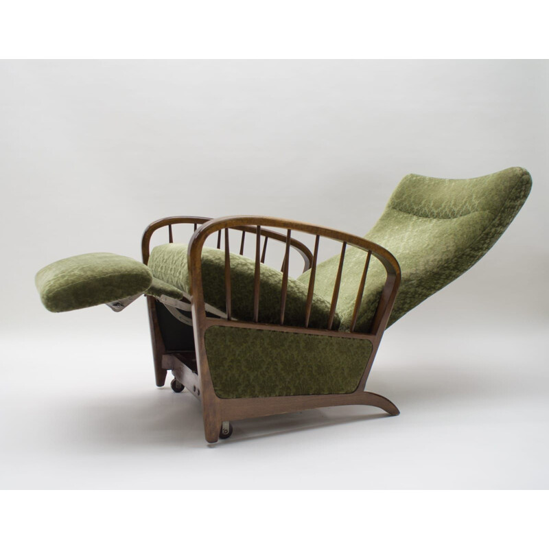 Mid-Century Green Lounge Chair with Armrests, 1950s