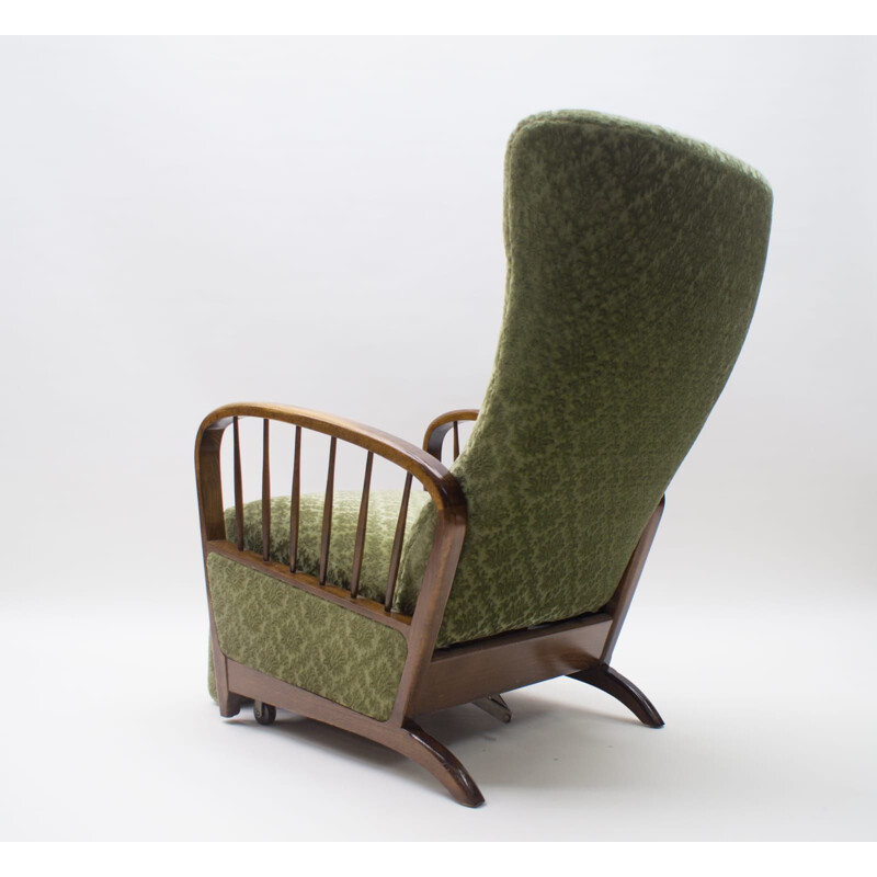 Mid-Century Green Lounge Chair with Armrests, 1950s