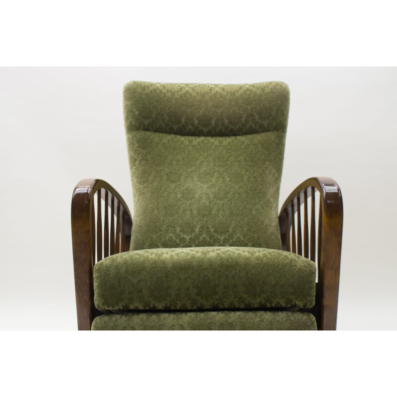 Mid-Century Green Lounge Chair with Armrests, 1950s