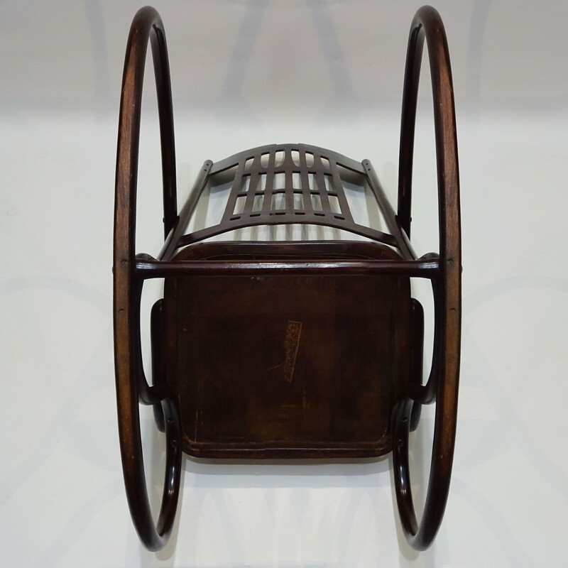 Vintage bentwood Rocking chair, Art Nouveau, by Gustav Siegel and Jacob and Josef Kohn