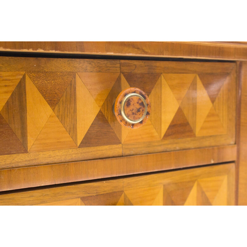 Vintage 3D Pattern Chest of Drawers, 1930s