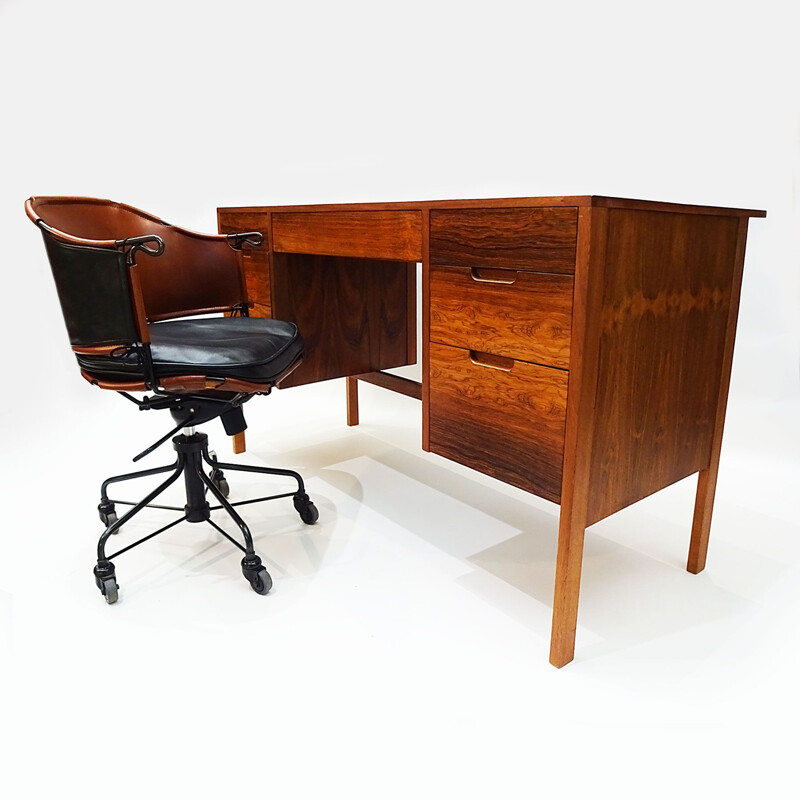 Mid Century compact Rosewood kneehole desk Danish