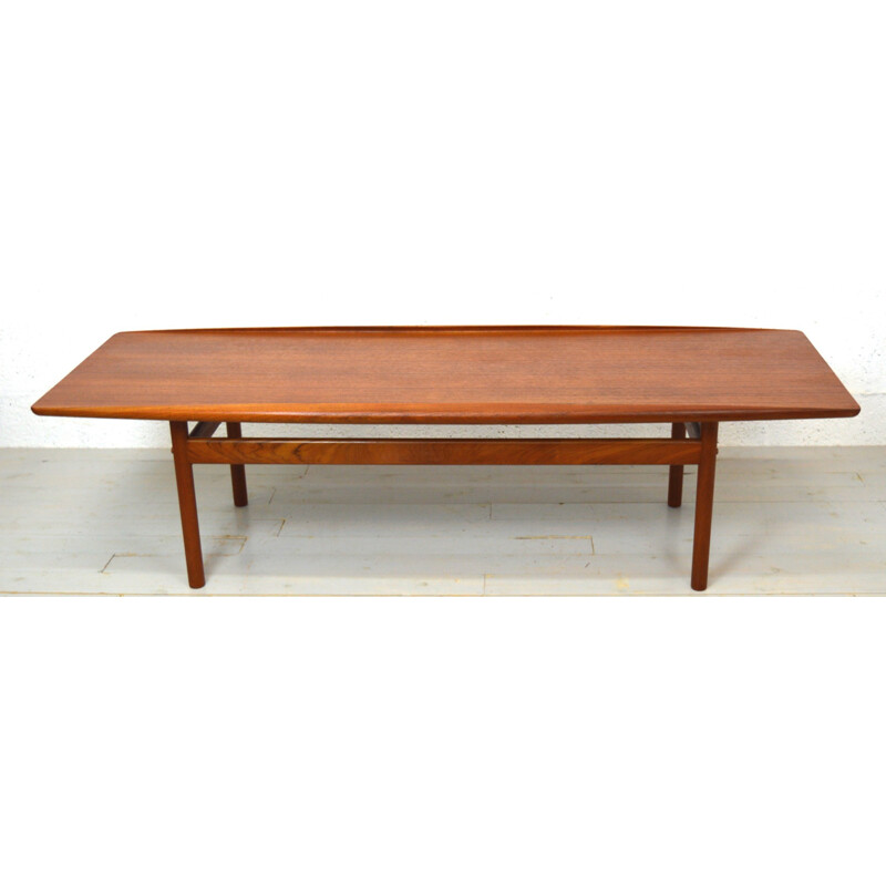 Mid-century Poul Jeppesen teak coffee table, Grete JALK - 1960s