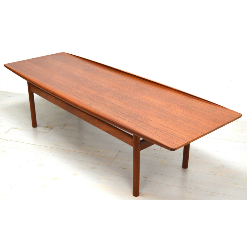 Mid-century Poul Jeppesen teak coffee table, Grete JALK - 1960s