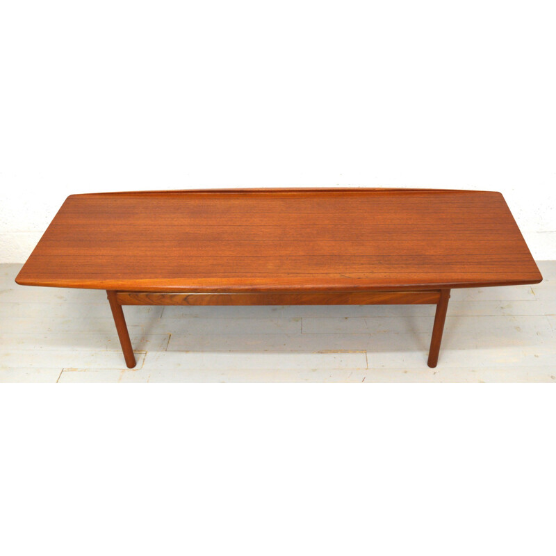 Mid-century Poul Jeppesen teak coffee table, Grete JALK - 1960s