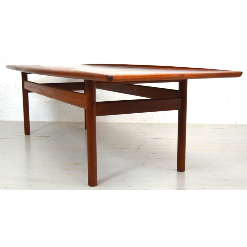 Mid-century Poul Jeppesen teak coffee table, Grete JALK - 1960s