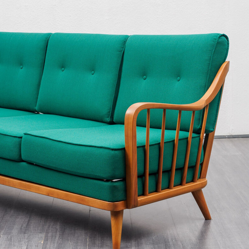 Vintage cherrywood sofa, Knoll Antimott, 1950s