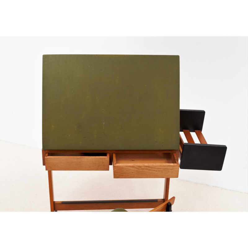 Vintage desk and chair Fratelli Reguitti 1960