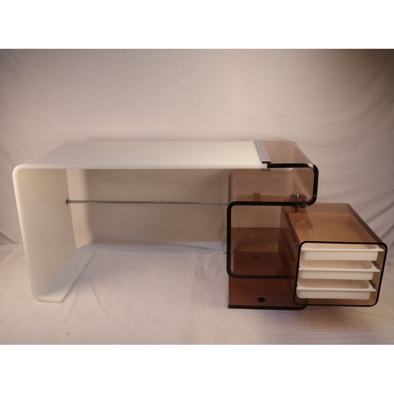 Bureau vintage en plexiglas 1970